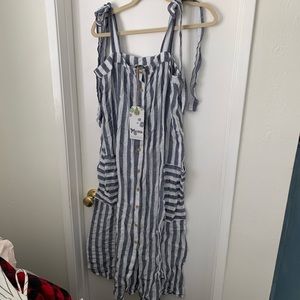 Show me your mumu blue striped dress